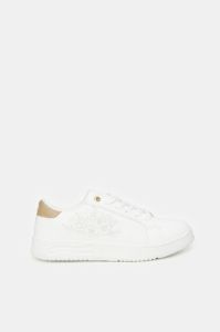 Women White Embroidered Lace Up Sneaker sold by Redtag