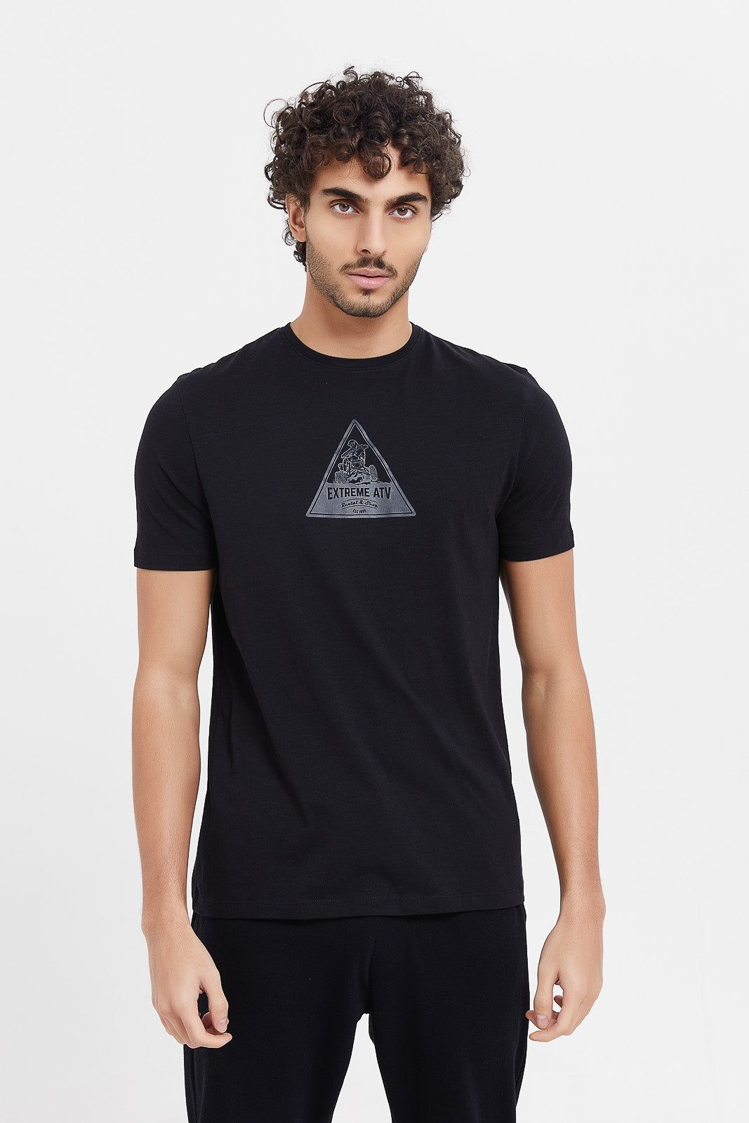 Men Black Graphic T-Shirt sold by Redtag product image thumbnail 2