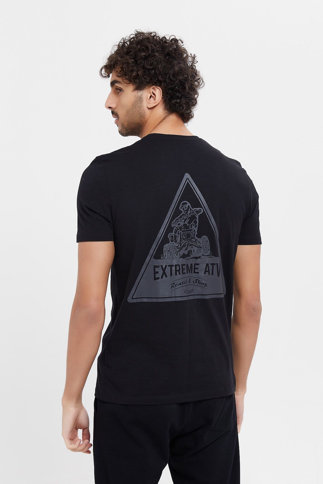 Men Black Graphic T-Shirt sold by Redtag product image thumbnail 4