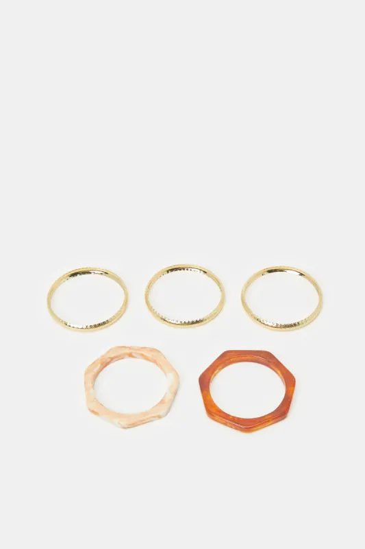 Women Assorted Embellished Bracelet Set (5 Piece) sold by Redtag