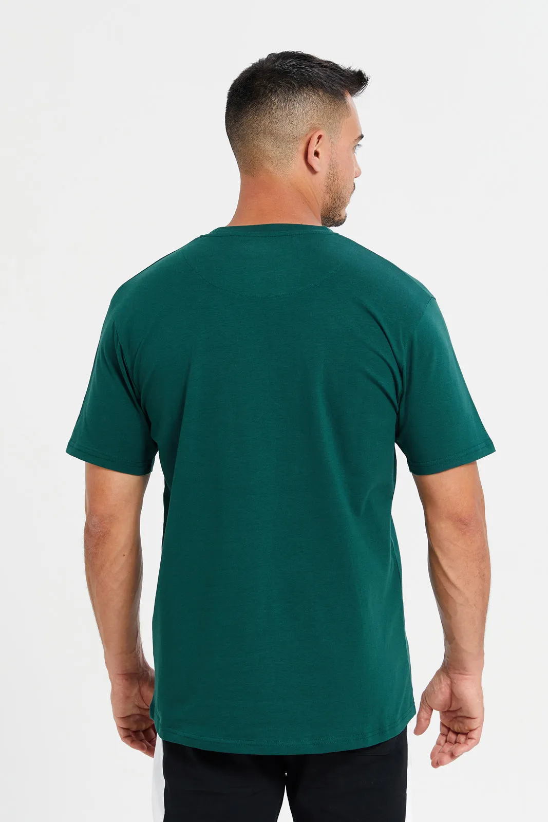 Men Green Printed Active T-Shirt sold by Redtag product image thumbnail 3
