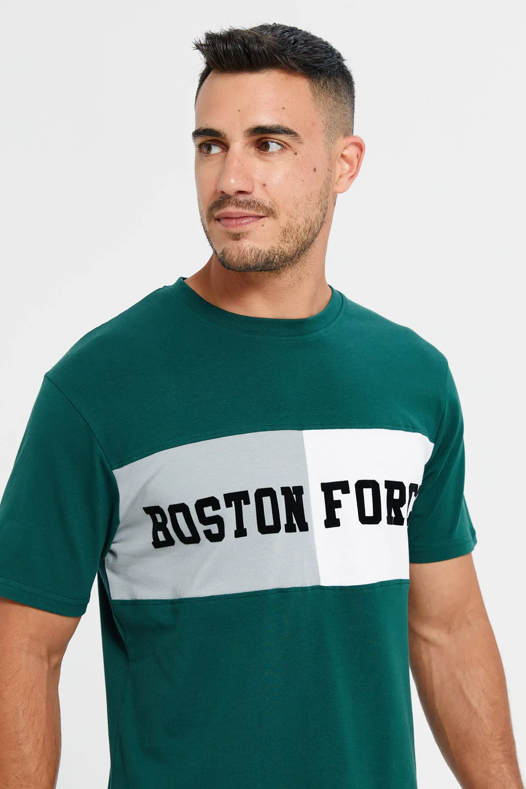 Men Green Printed Active T-Shirt sold by Redtag product image thumbnail 4