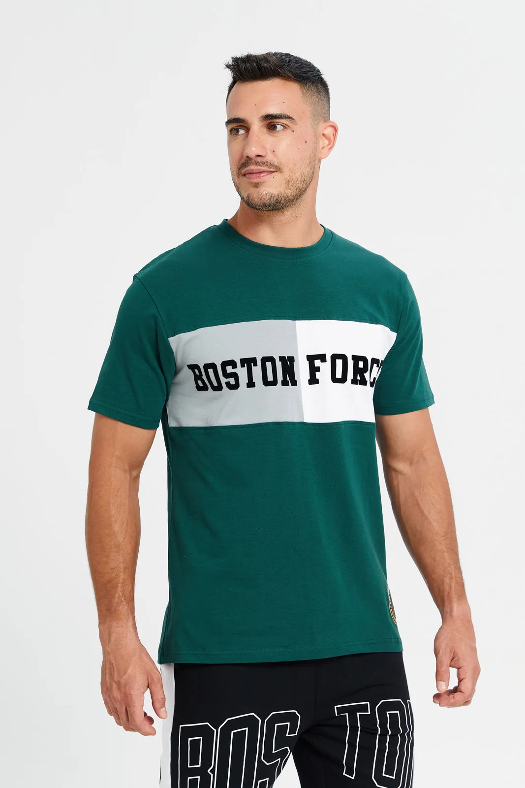 Men Green Printed Active T-Shirt sold by Redtag
