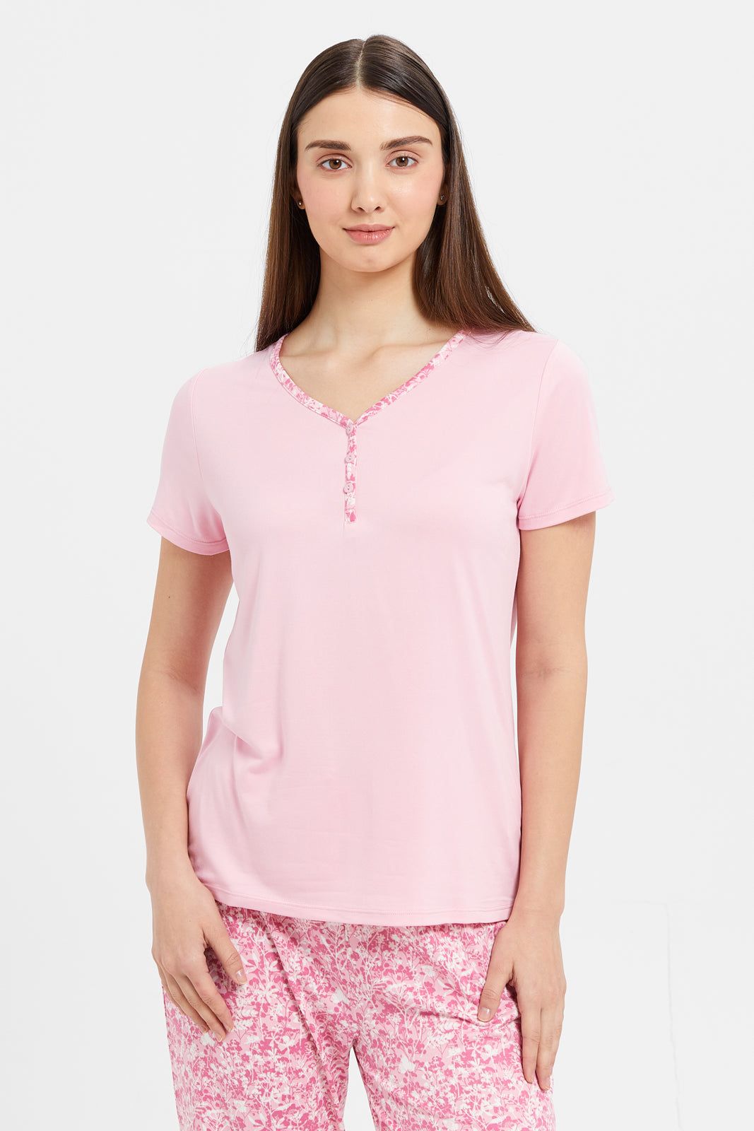 Women Pink Printed Pyjama Set (2 Piece) sold by Redtag product image thumbnail 2