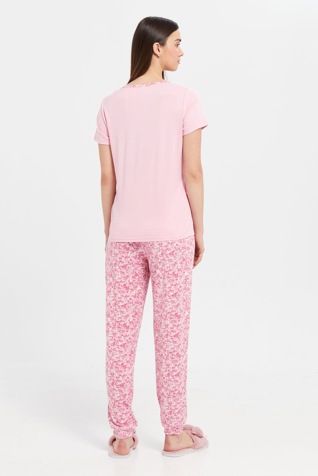 Women Pink Printed Pyjama Set (2 Piece) sold by Redtag product image thumbnail 4