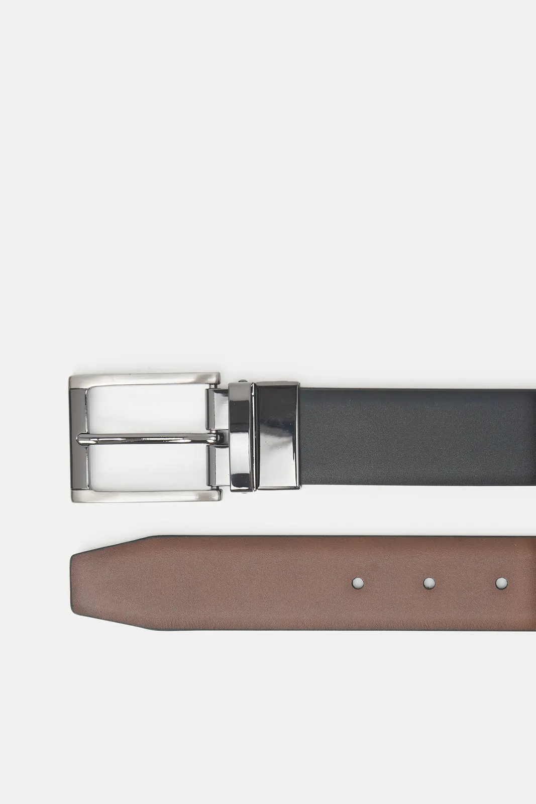 Men Black And Brown Belt With Twist Buckle sold by Redtag product image thumbnail 2