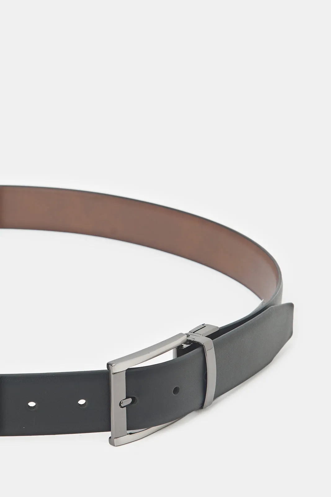 Men Black And Brown Belt With Twist Buckle sold by Redtag