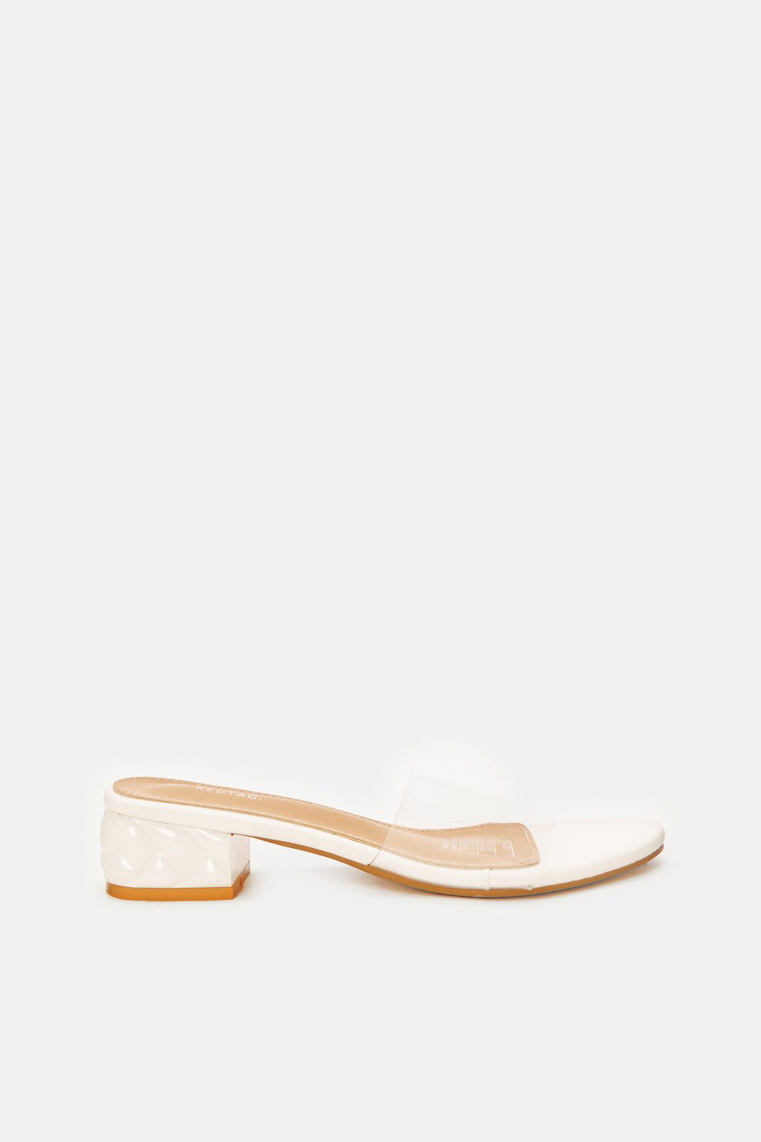 Womens White Vinyl Mule sold by Redtag