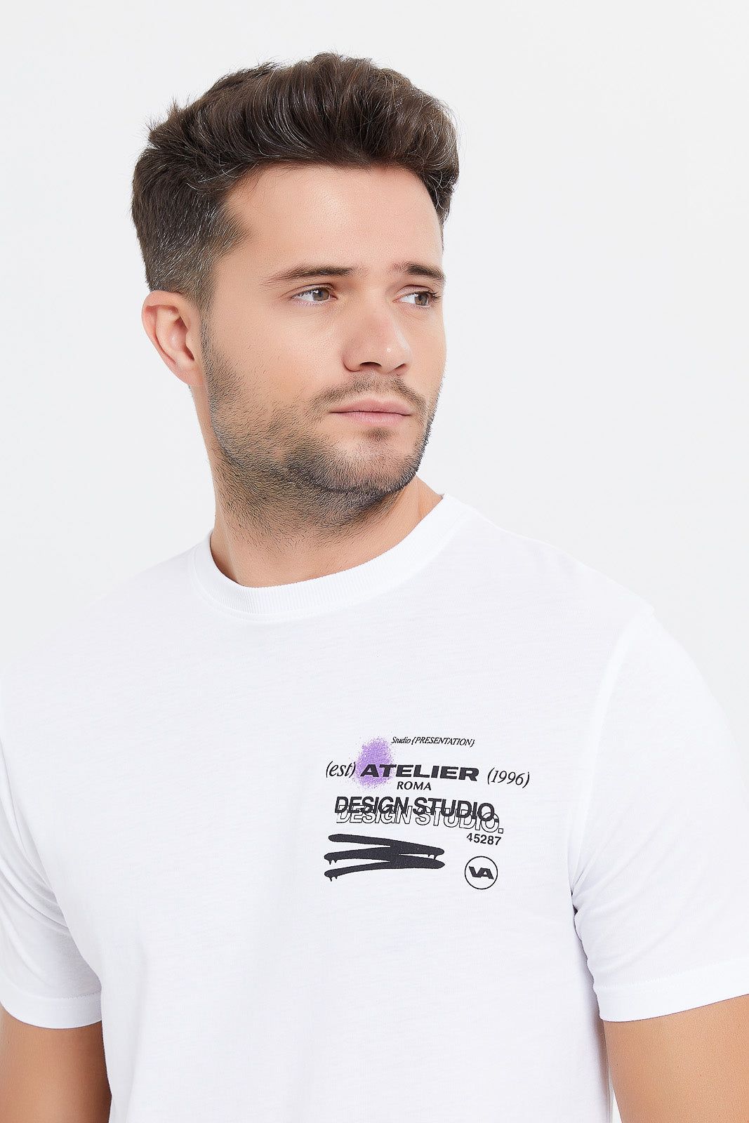 Men White Back Print T-Shirt sold by Redtag product image thumbnail 4