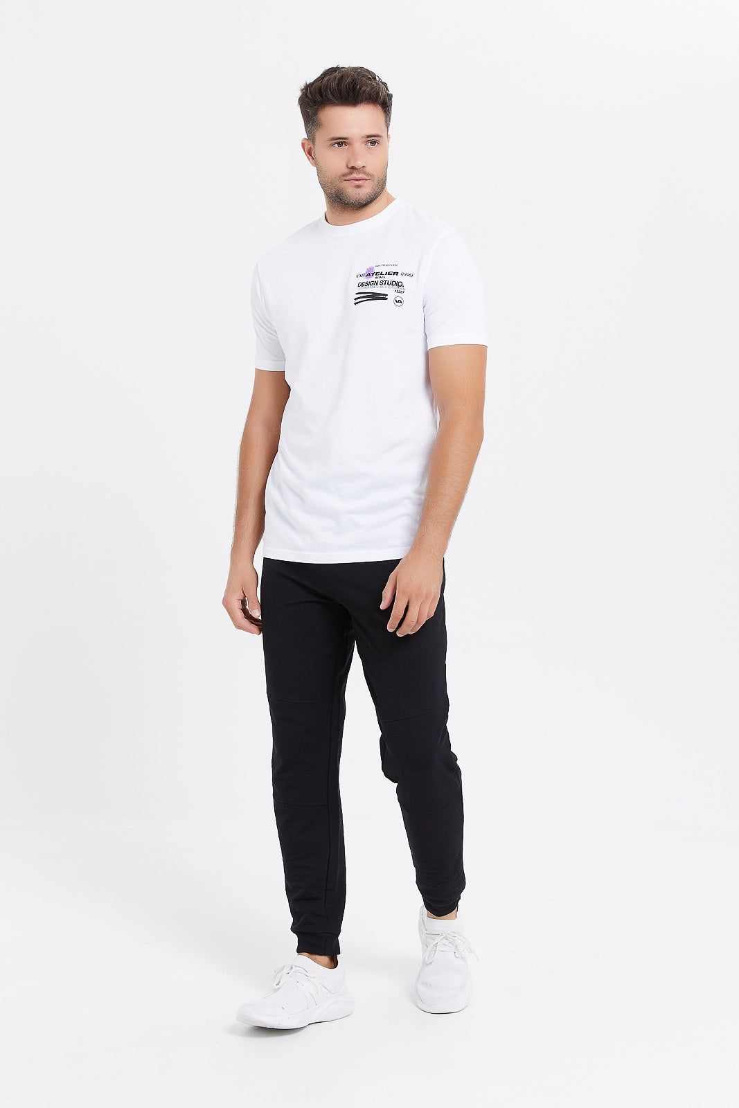 Men White Back Print T-Shirt sold by Redtag product image thumbnail 2