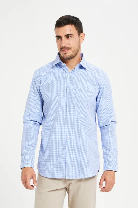 Men Blue Collared Formal Shirt sold by Redtag