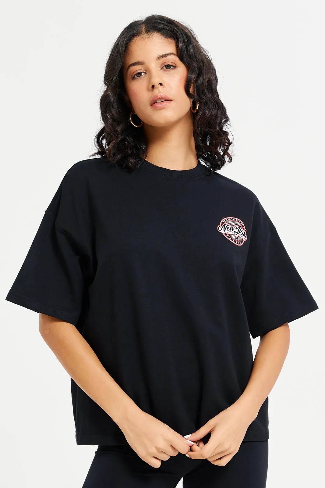 Woman Black Printed Active Top sold by Redtag