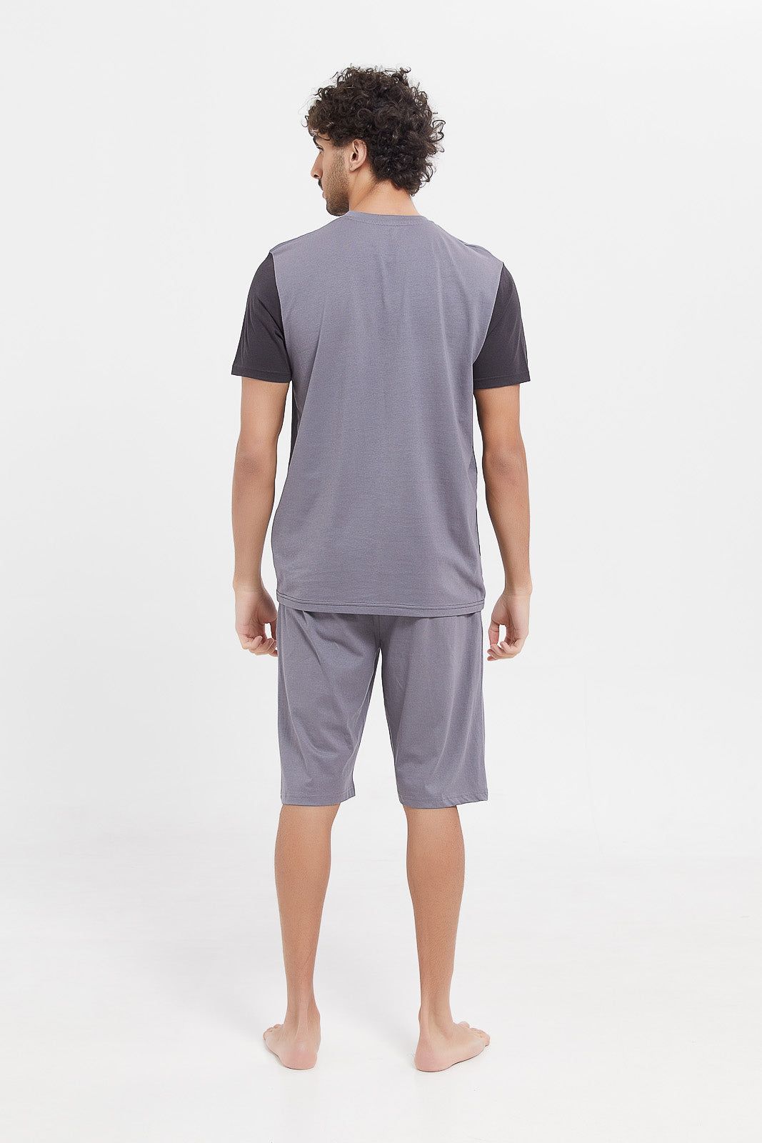 Men Black And Grey Pyjama Set (2 Piece) sold by Redtag product image thumbnail 4