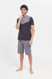 Men Black And Grey Pyjama Set (2 Piece) sold by Redtag