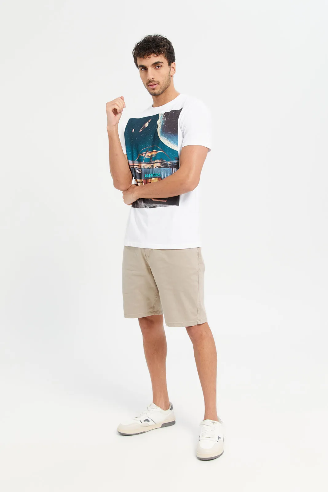 Men White Graphic T-Shirt sold by Redtag product image thumbnail 2
