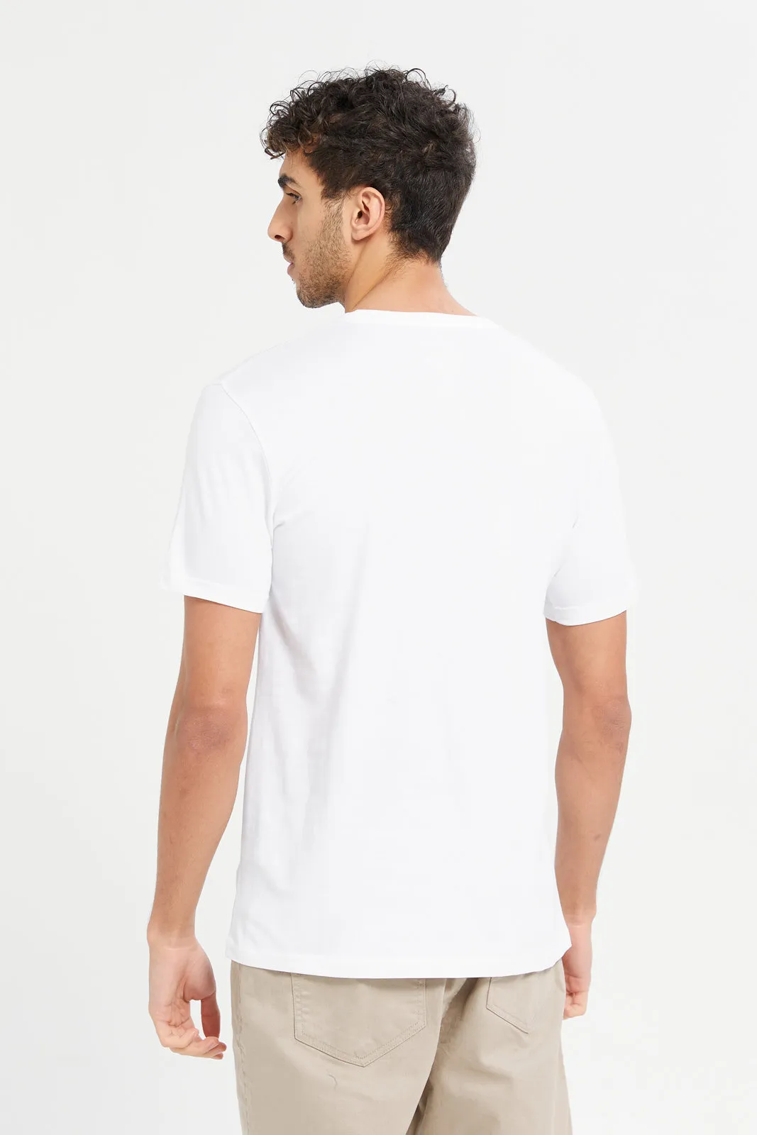Men White Graphic T-Shirt sold by Redtag product image thumbnail 3