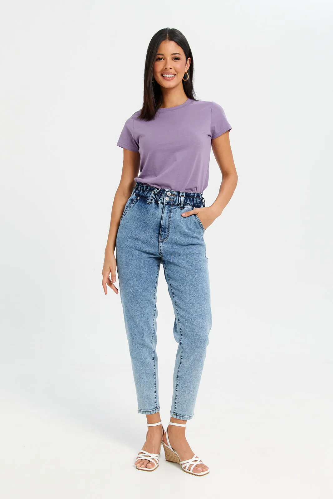 Women Lilac Basic T-Shirt sold by Redtag product image thumbnail 2