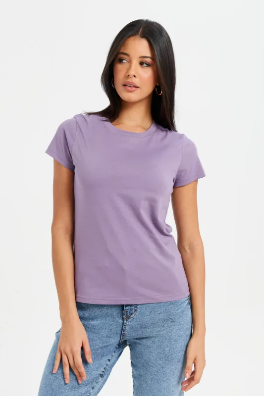 Women Lilac Basic T-Shirt sold by Redtag