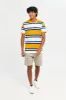Men Yellow Striped Polo Shirt sold by Redtag