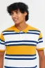 Men Yellow Striped Polo Shirt sold by Redtag