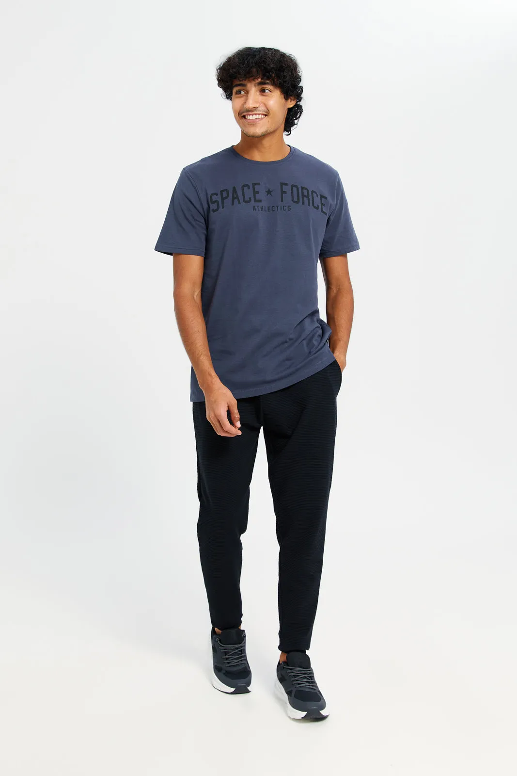 Men Charcoal Graphic T-Shirt sold by Redtag product image thumbnail 2