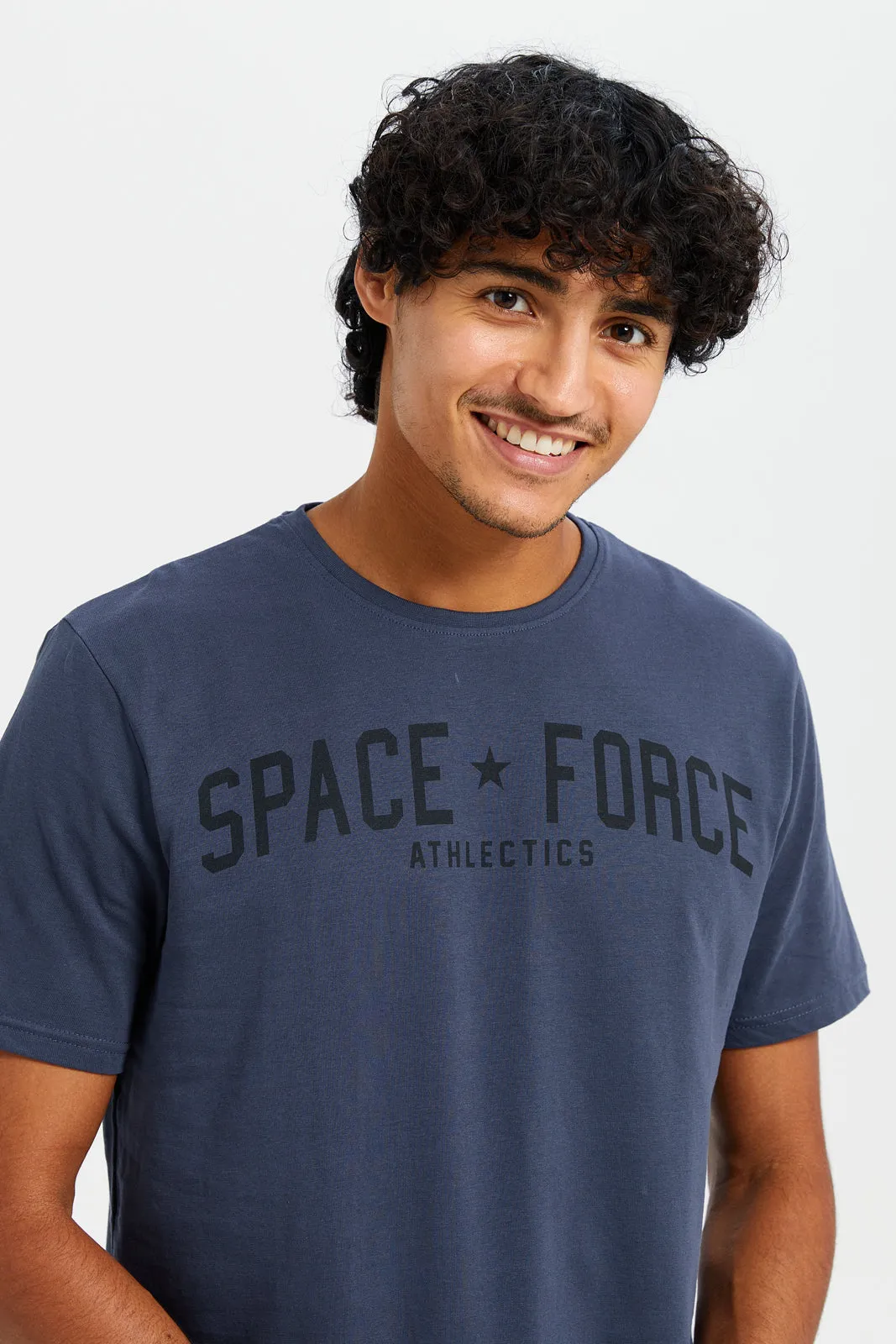 Men Charcoal Graphic T-Shirt sold by Redtag product image thumbnail 4