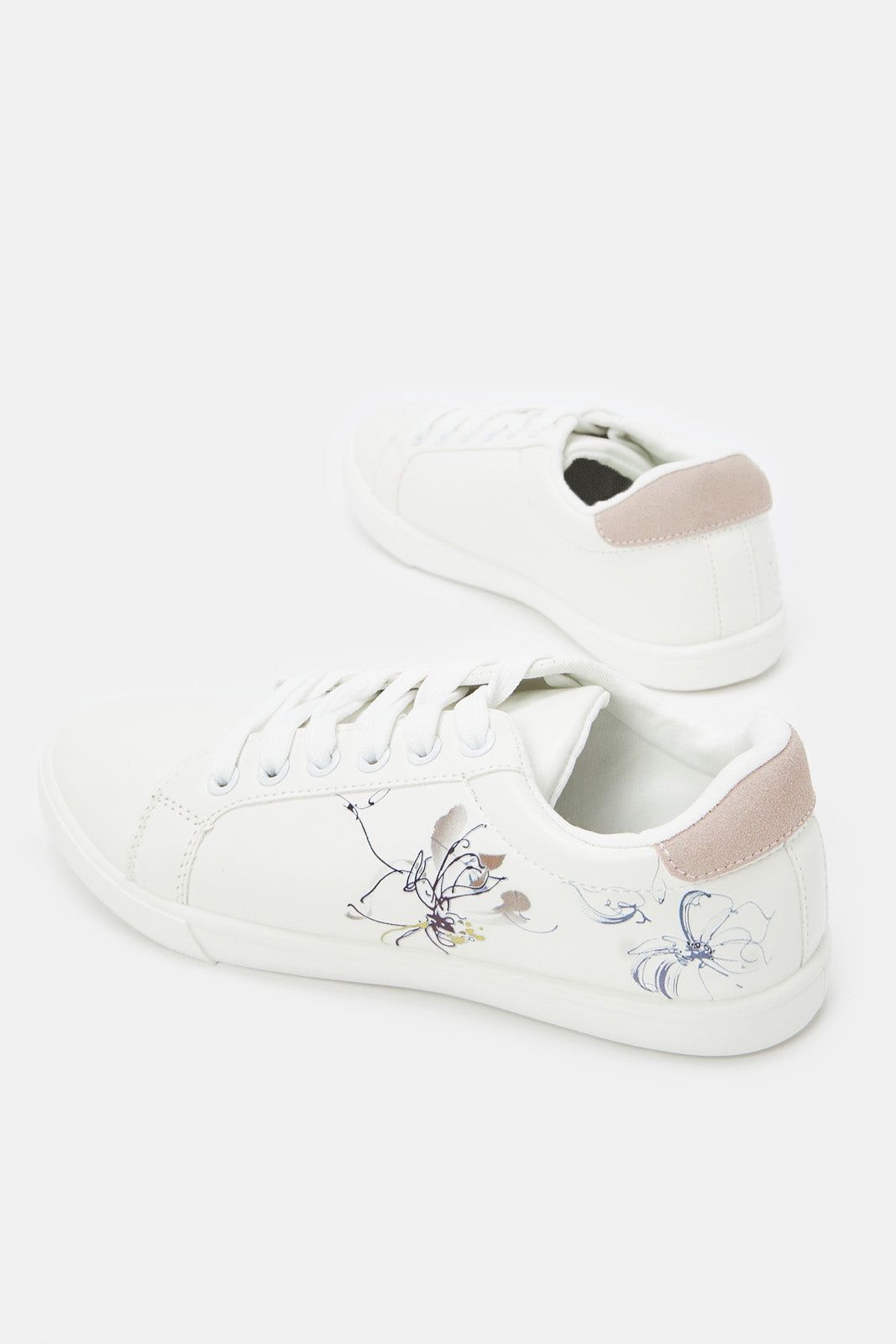 Women White Lace Up With Flower Print sold by Redtag product image thumbnail 4