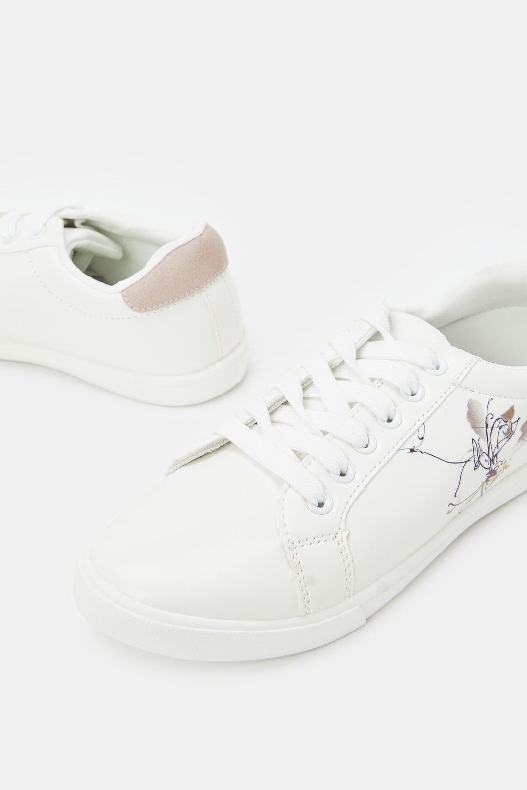 Women White Lace Up With Flower Print sold by Redtag product image thumbnail 3