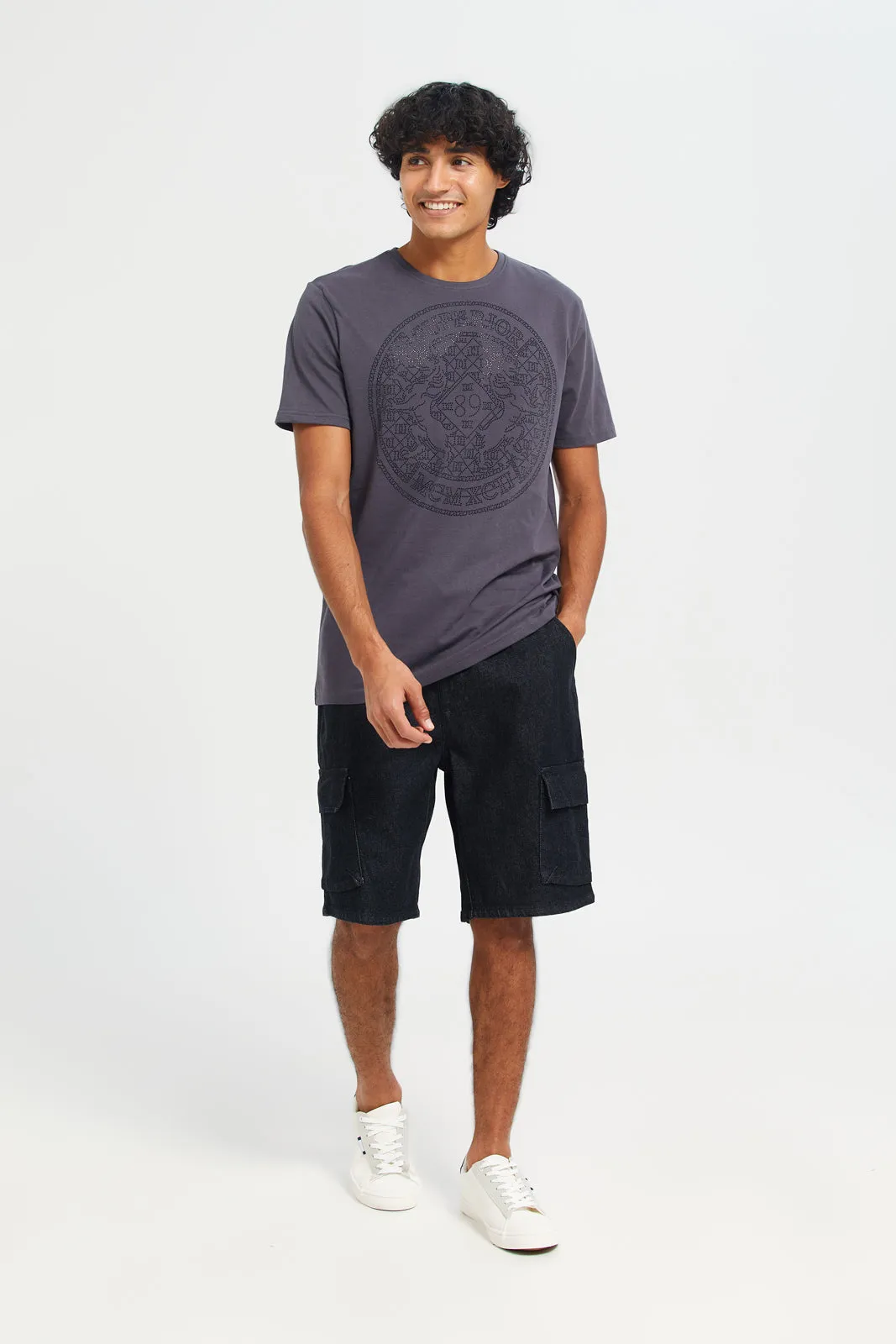 Men Black Cargo Shorts sold by Redtag product image thumbnail 2