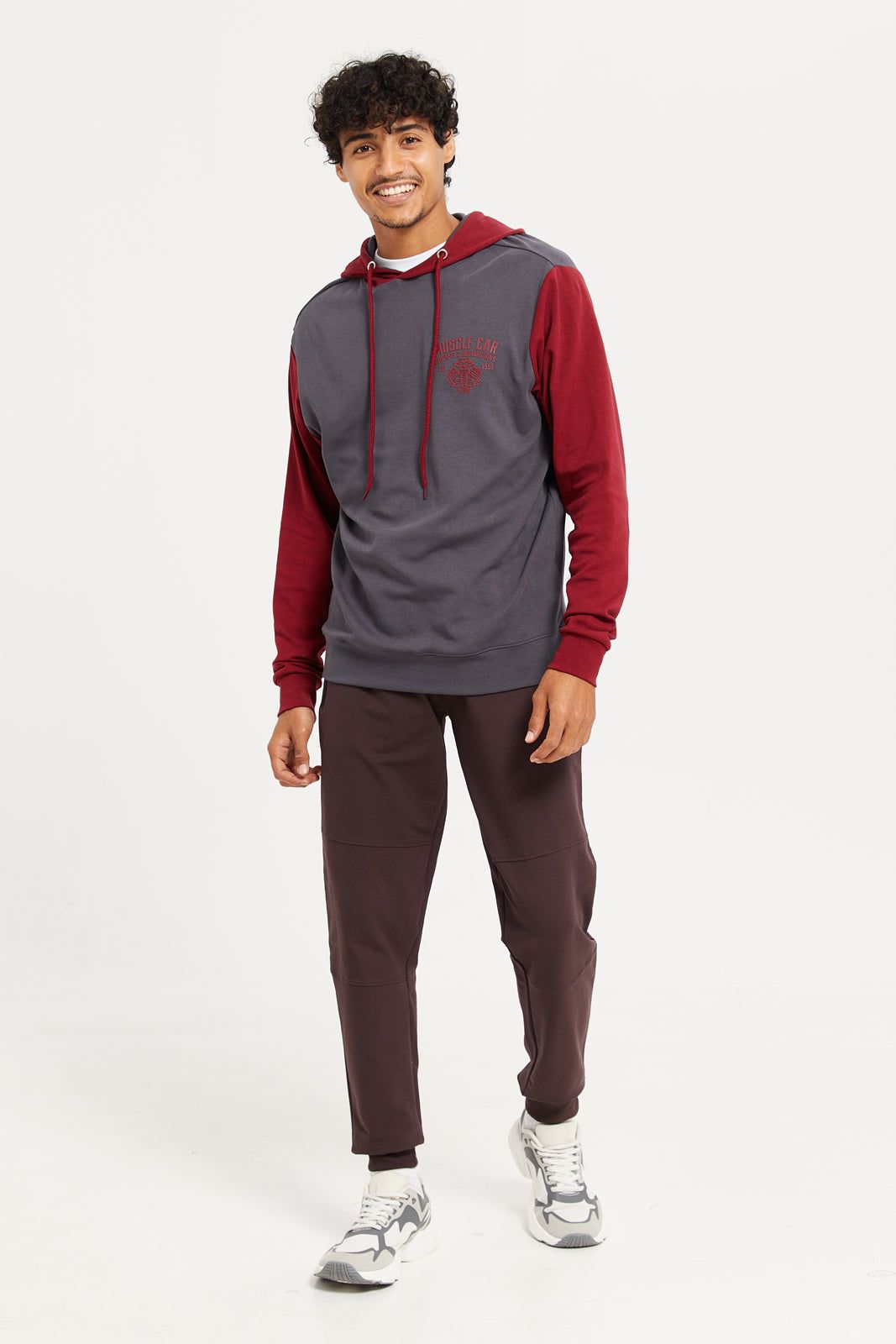 Men Burgundy Biker Joggers sold by Redtag product image thumbnail 2