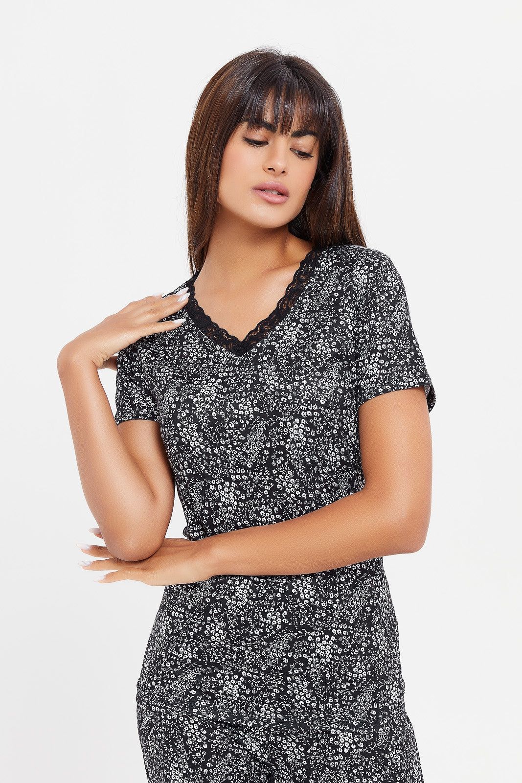 Women Black Printed Pyjama Set (2 Piece) sold by Redtag product image thumbnail 2