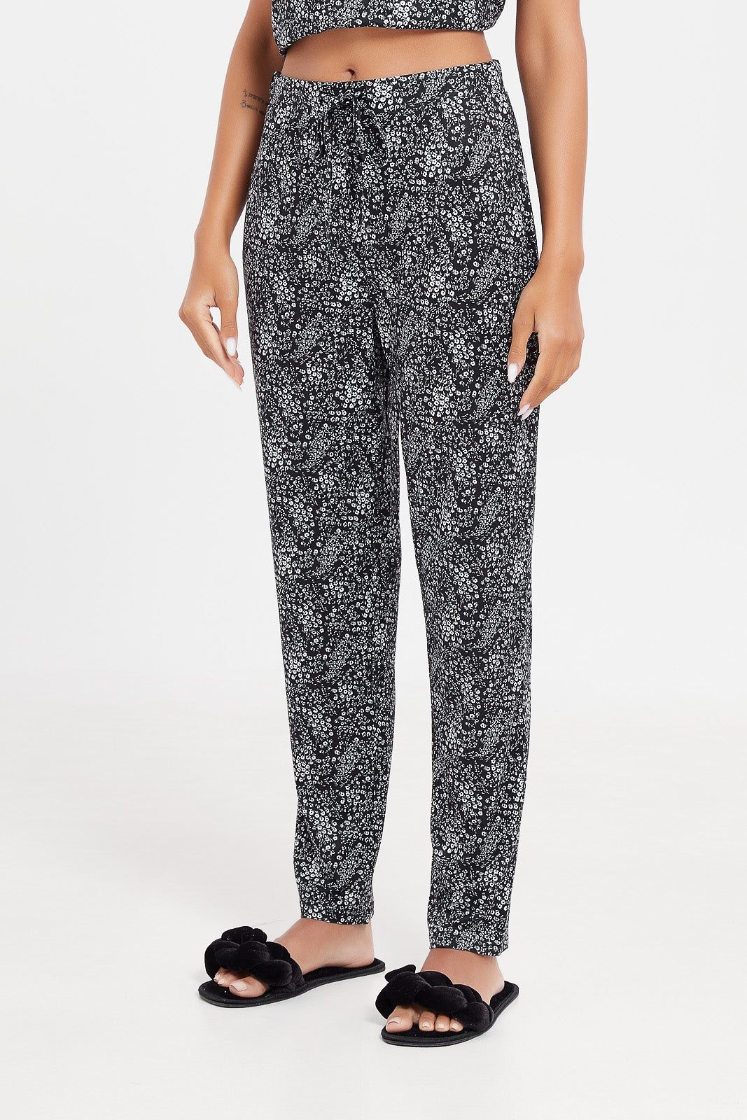 Women Black Printed Pyjama Set (2 Piece) sold by Redtag product image thumbnail 3