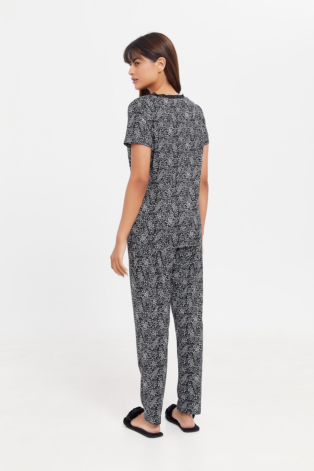 Women Black Printed Pyjama Set (2 Piece) sold by Redtag product image thumbnail 4