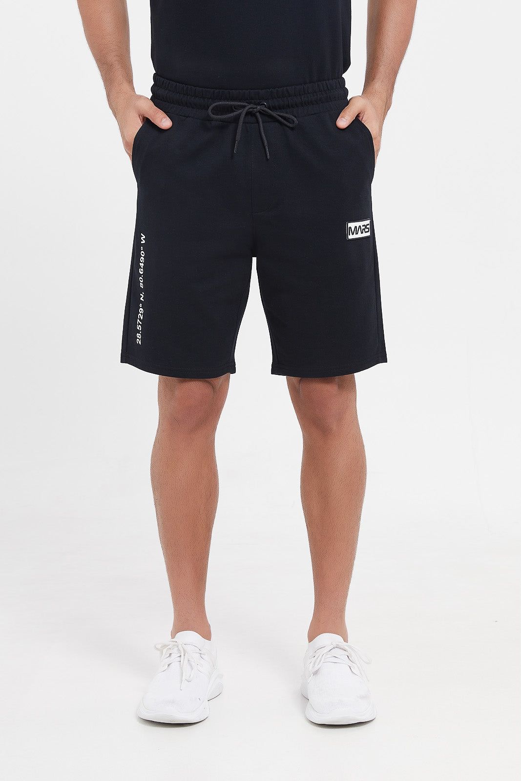 Men Black Embroidered Lounge Short sold by Redtag