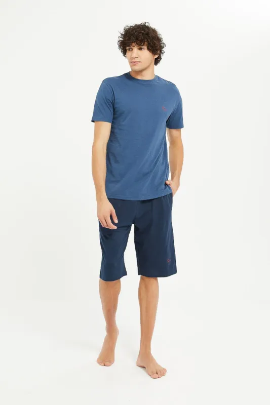 Men Blue And Navy Plain Pyjama Set (2 Piece) sold by Redtag