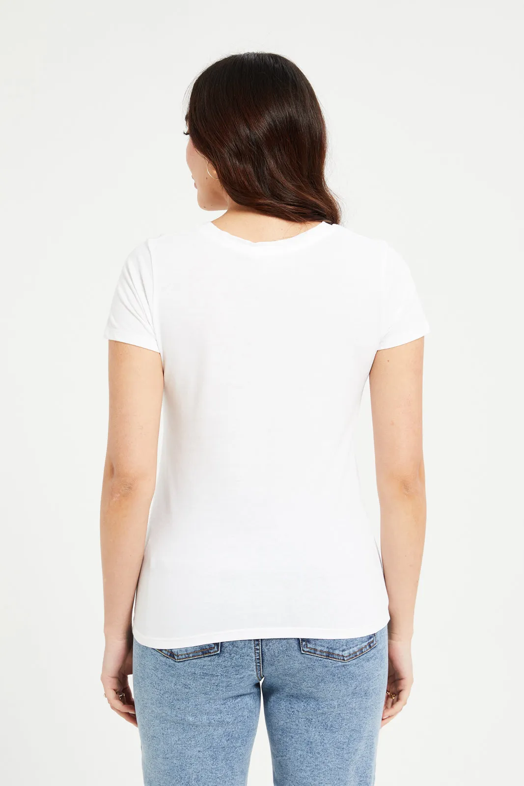 Women White Chic Foil T-Shirt sold by Redtag product image thumbnail 3