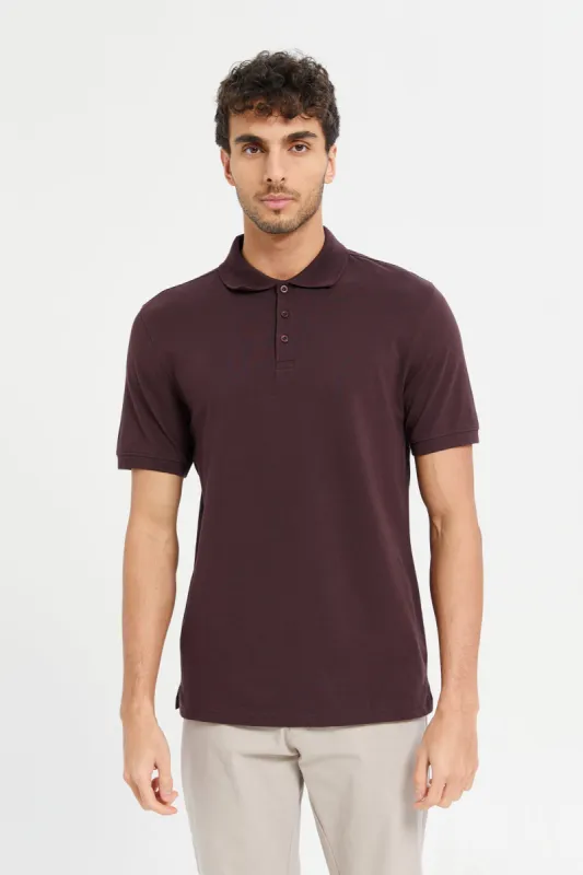 Men Burgundy Polo Shirt sold by Redtag