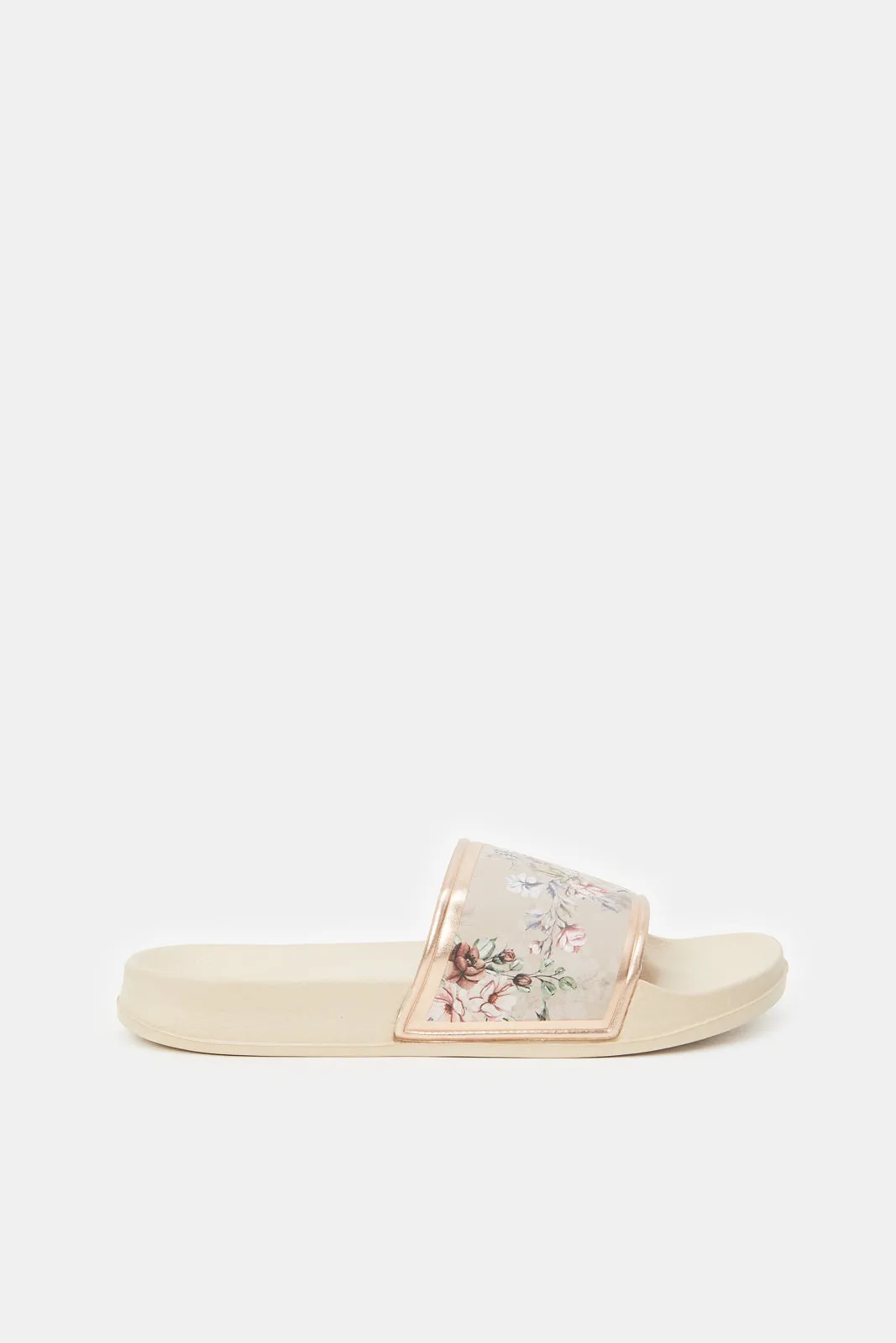 Women Pink Floral Slide sold by Redtag