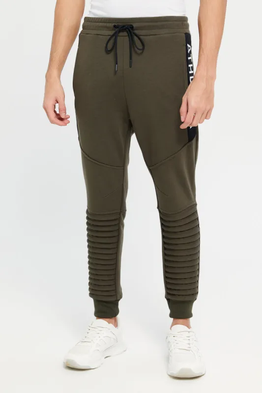 Men Olive Print Active Pants sold by Redtag