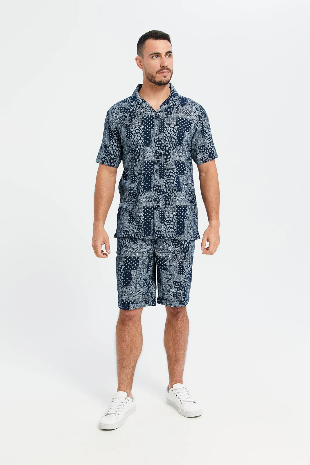 Men Navy Printed Shirt sold by Redtag product image thumbnail 2