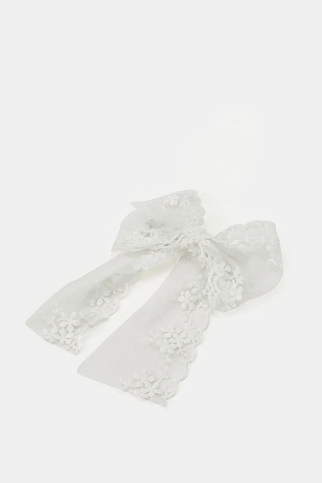 Women Silver Lace Bow Hair Clip sold by Redtag product image thumbnail 2