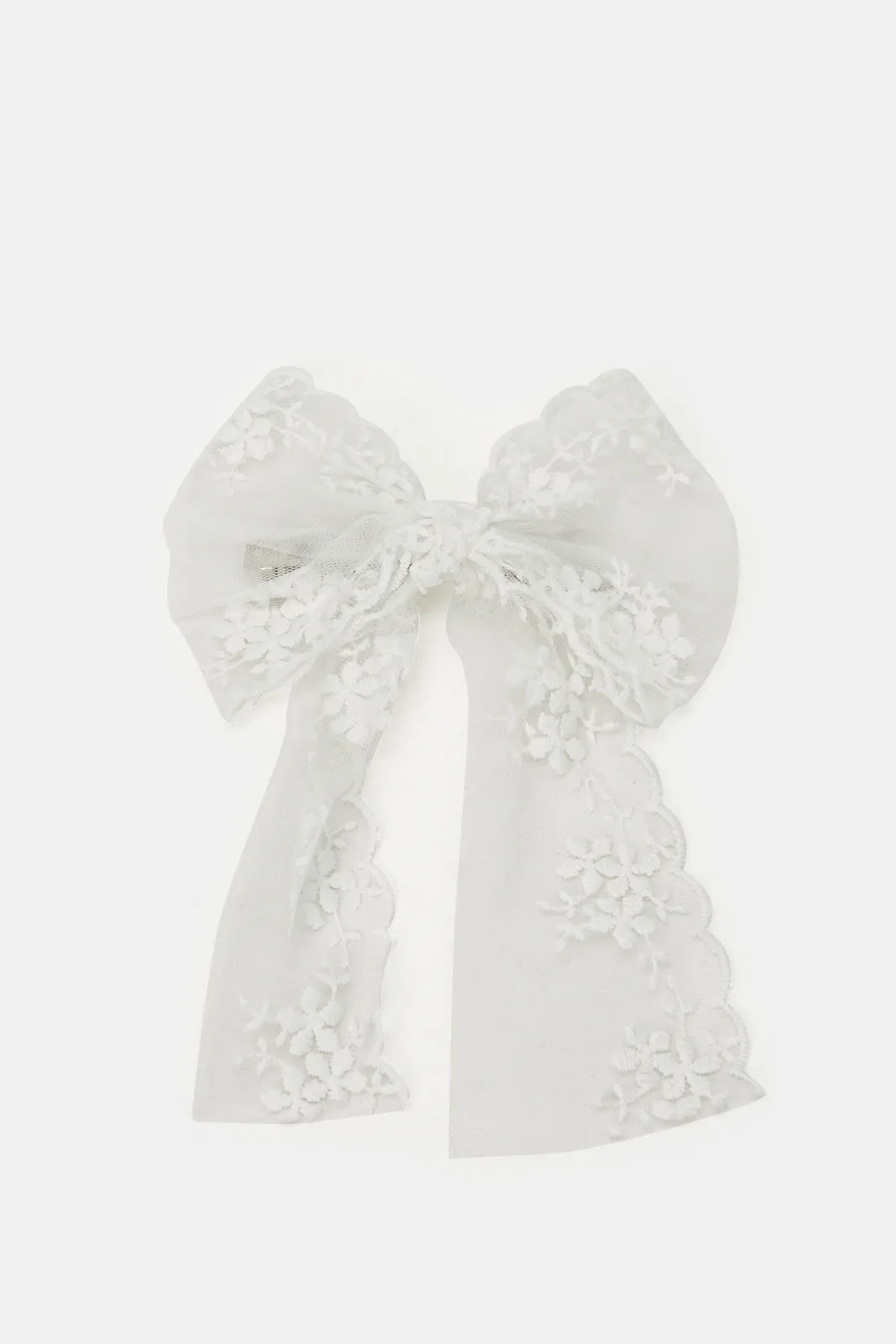 Women Silver Lace Bow Hair Clip sold by Redtag