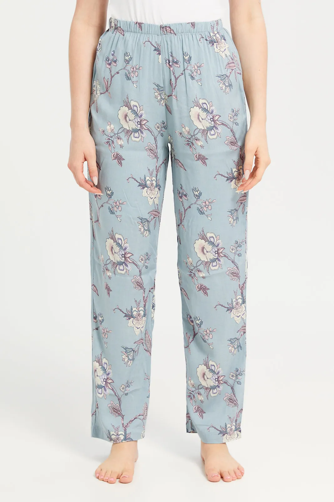 Women Blue Printed Classic Pyjama Set (2 Piece) sold by Redtag product image thumbnail 3