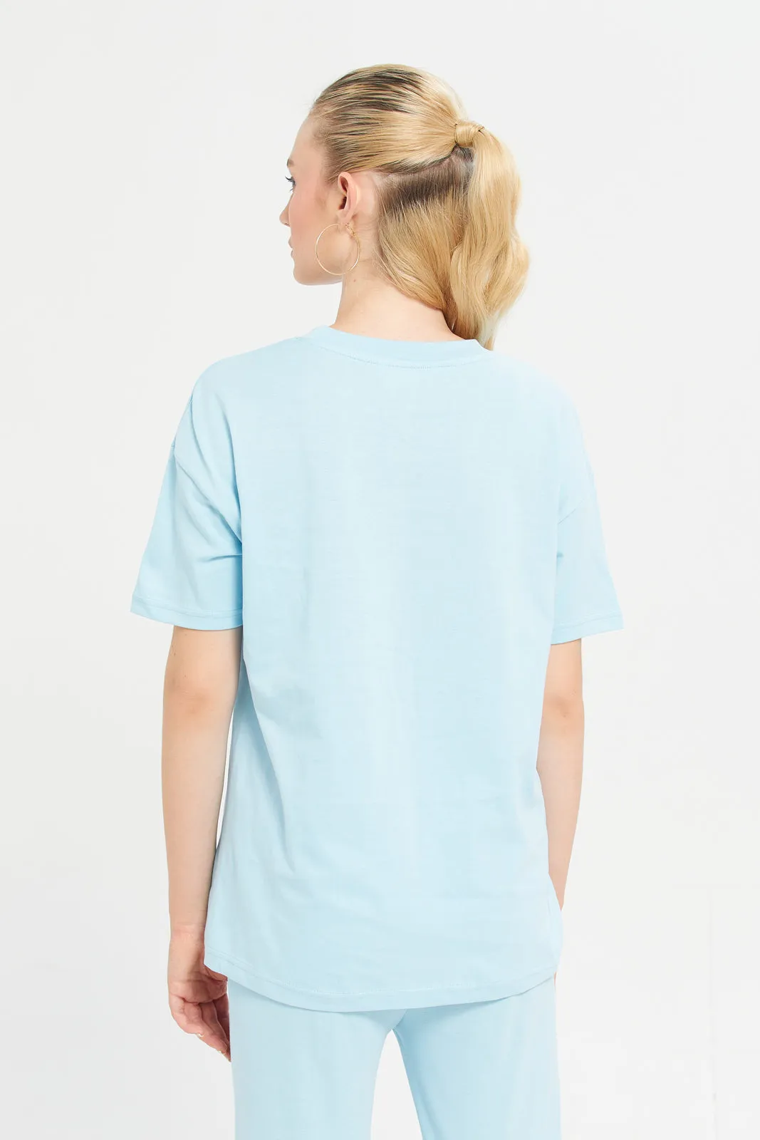 Woman Blue Printed Active T-Shirt sold by Redtag product image thumbnail 3