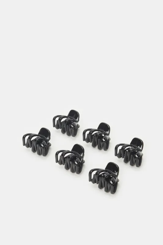 Women Black Plain Hair Clip Set (6 Piece) sold by Redtag