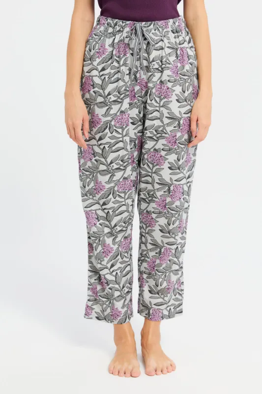 Women Grey Printed Pajama Bottom sold by Redtag
