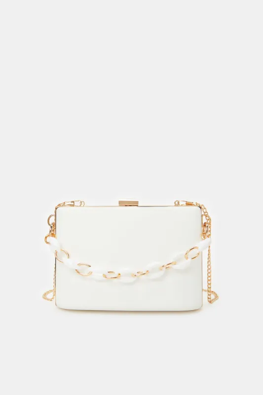 Women White Clutch Bag sold by Redtag