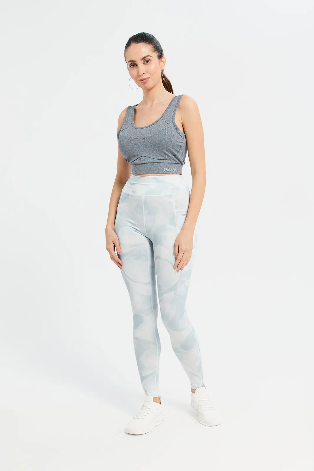 Women Grey Padded Sports Bra sold by Redtag product image thumbnail 4