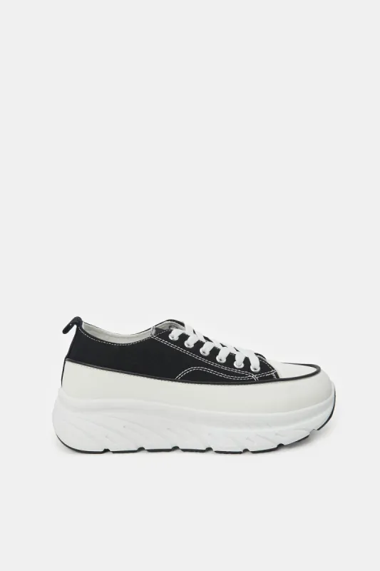 Women Black Canvas Sneaker sold by Redtag
