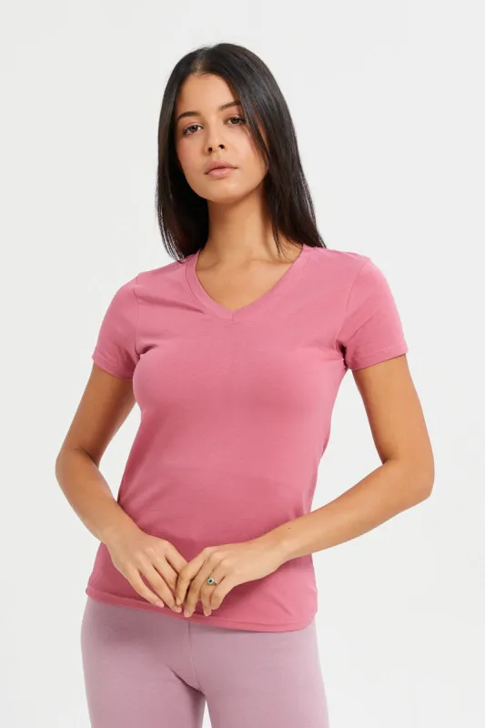 Women Pink Basic T-Shirt sold by Redtag